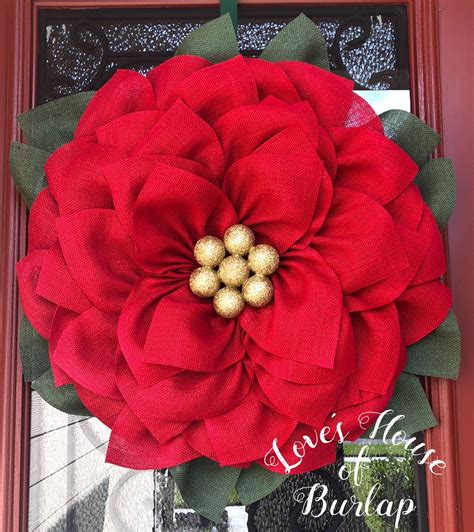 Poinsettia wreath Christmas wreath Christmas Flower wreath | Etsy