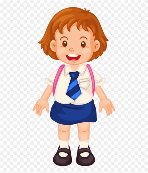 Escola & Formatura Animation Schools, School Days, - Girl Wearing School Uniform Cartoon Clipart ...