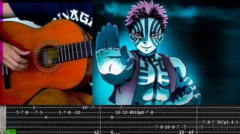 Akaza Theme Guitar TAB - #362 Cancion de Akaza Demon Slayer Mugen Train ...