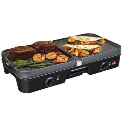 Hamilton Beach (38546) 3 in 1 Electric Smokeless Indoor Grill & Griddle ...