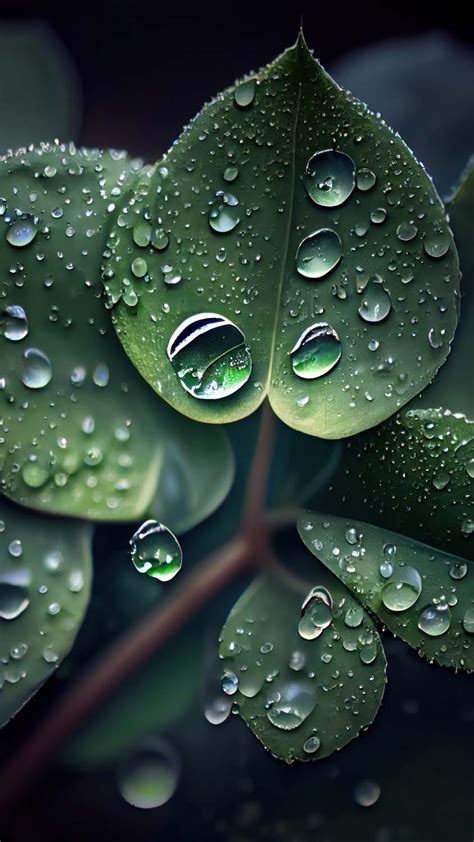 Water Drops On Leaves IPhone Wallpaper HD - IPhone Wallpapers : iPhone ...