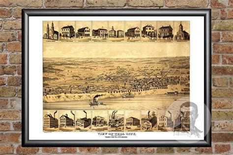 Vintage Tell City Map 1870 Old Map of Tell City Indiana | Etsy