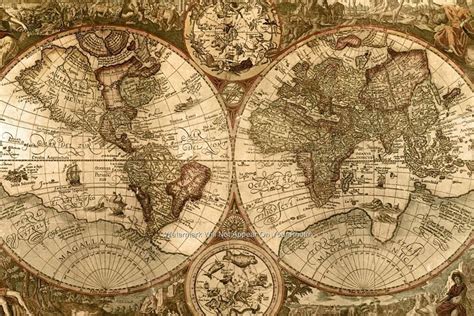 Old Map Of The World Poster | Tourist Map Of English