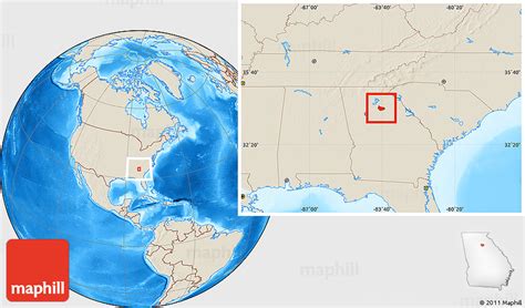 Shaded Relief Location Map of Barrow County