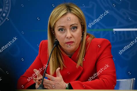 Giorgia Meloni During Session Press Conference Editorial Stock Photo ...