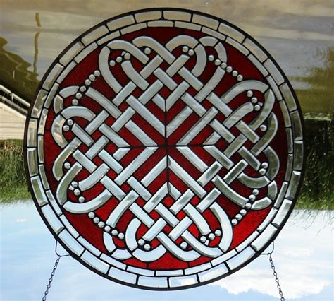 Celtic Valentine Beveled and Stained Glass Round Window | Celtic ...