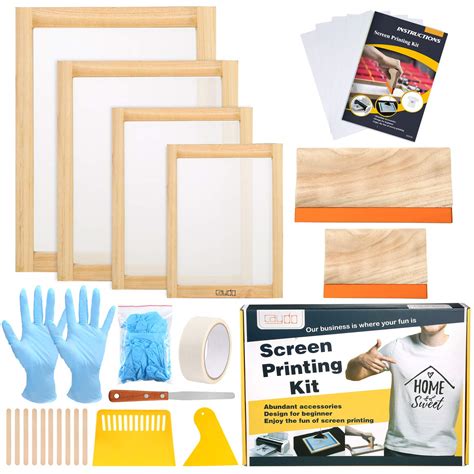 Buy Caydo 31 Pieces Screen Printing Starter kit Include 4 Different Size of Wood Silk Screen ...