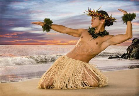 A Sunset Hula on the Beach with a Male Hula Dancer in Traditional ...