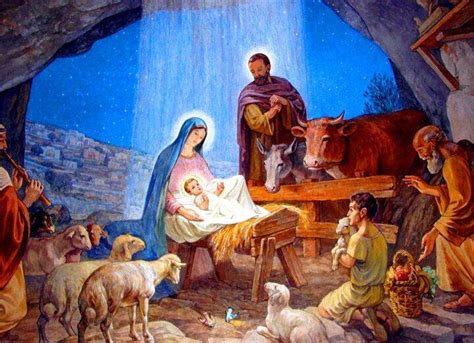 Nativity Scene Christmas POSTER print A Holy Family Mary and Infant Jesus picture Christian ...