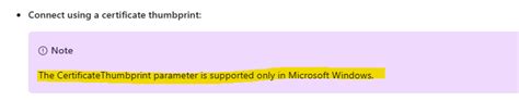 CertificateThumbprint attribute does not found in Exchange Online - Microsoft Q&A