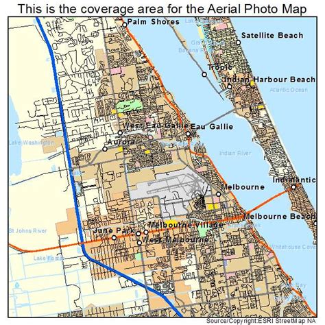 Aerial Photography Map of Melbourne, FL Florida