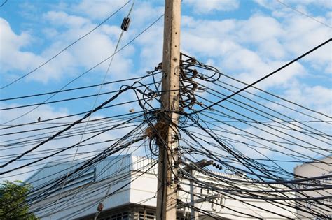 Premium Photo | Power poles and power lines