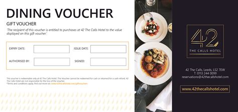 42 The Calls Hotel - Dining Gift Voucher #leeds #leedshotel #dining # ...