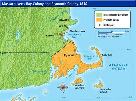 Plymouth 13 Colonies Map