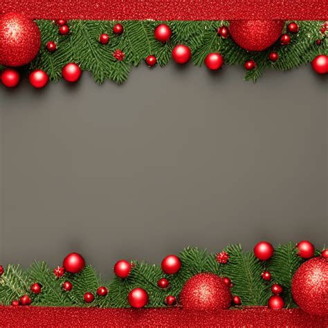 Red Christmas Background with Gold Glitter and Greenery · Creative Fabrica