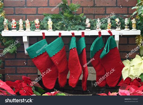 Christmas Stocking Hung By The Chimney. Stock Photo 21690067 : Shutterstock