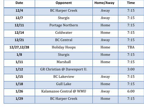 Mens Varsity Basketball Schedule & Sport Spirit – Knight Life