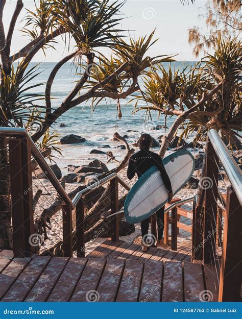 Burleigh Heads Surfing editorial stock photo. Image of surfboard ...