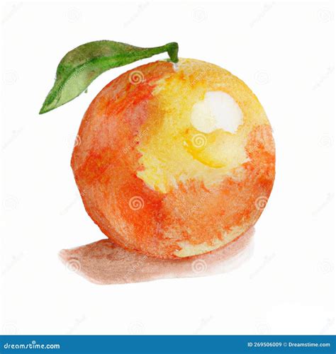 Orange on a White Background Drawing Watercolor Stock Illustration ...