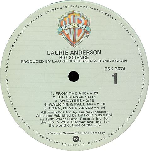 Laurie Anderson - Big Science - Used Vinyl - High-Fidelity Vinyl ...