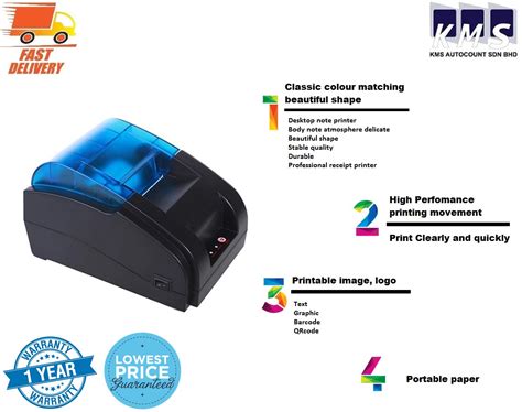 Thermal Receipt Printer 57mm Kitchen Printer / POS-(USB + Bluetooth)