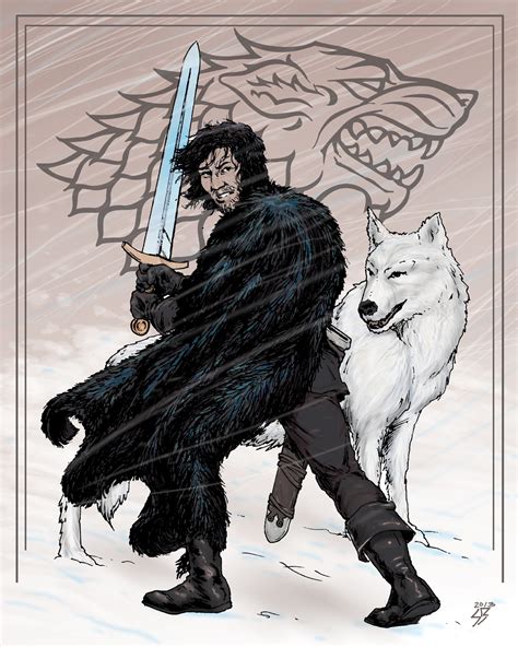 Jon Snow and Ghost by wonderealm on DeviantArt