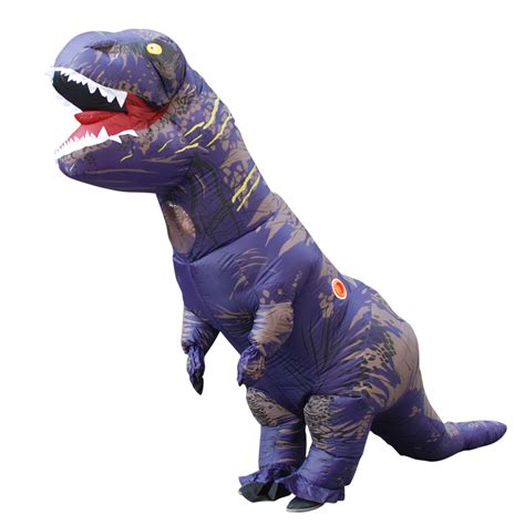 Adult Purple Polyester T-REX INFLATABLE Dinosaur Costume Cosplay with Pump Carnival - $49.67 ...