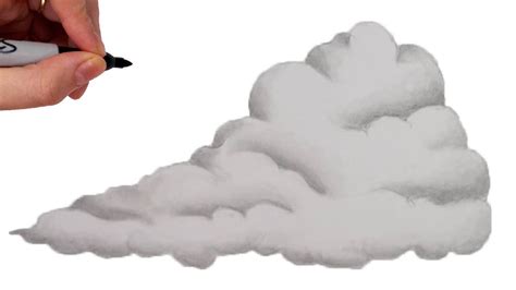 Comment Dessiner Un NUAGE REALISTE AU CRAYON [Noir et Blanc] - YouTube