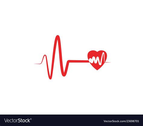 Heart beat hospital line logo Royalty Free Vector Image