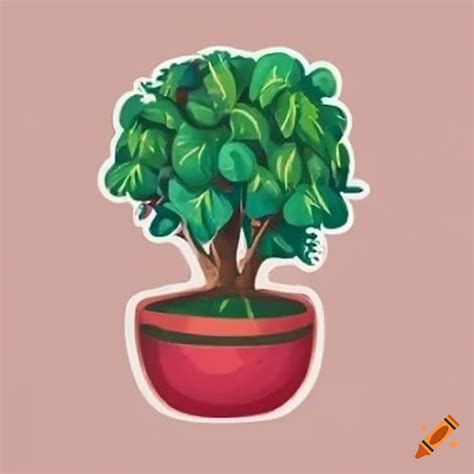 Cute ficus for stickers on Craiyon