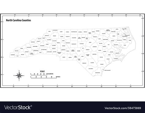 North carolina state outline administrative map Vector Image