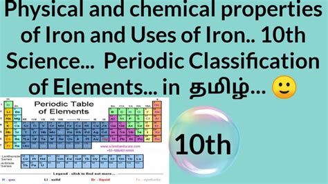 Iron.. Physical and chemical properties and it's uses... 10th Science... Periodic classification ...