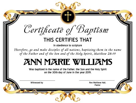 Baptism Certificate Printable