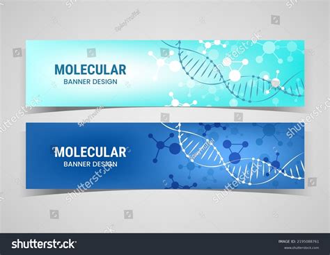 Biology Science Dna Chain Horizontal Banners Stock Vector (Royalty Free) 2195088761 | Shutterstock