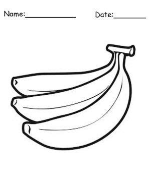 Printable Banana Bunch Coloring Pages | Coloring pages, Templates printable free, Banana crafts