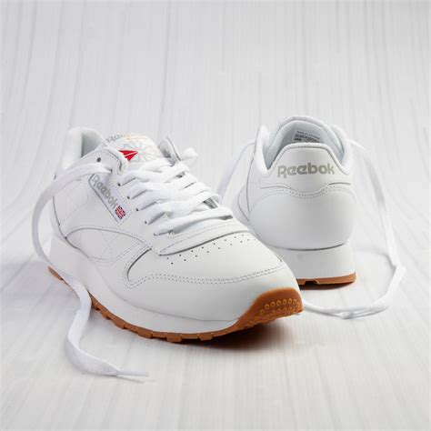 Womens Reebok Classic Leather Athletic Shoe - White / Gum | Journeys