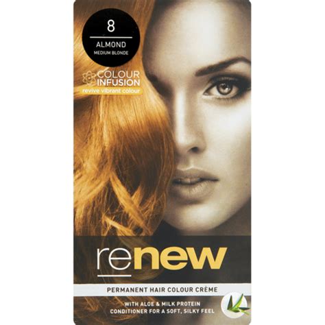 Renew Almond Medium Blonde 8 Permanent Hair Colour Créme 50ml | Hair Colourants & Dyes | Hair ...