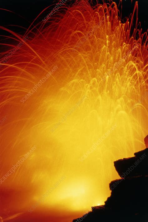 Lava fountain at Mt Kilauea, Hawaii - Stock Image - E390/0154 - Science ...