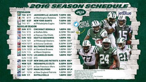 2016 NY Jets Schedule: Merged - NY Jets Forum - JetNation.com