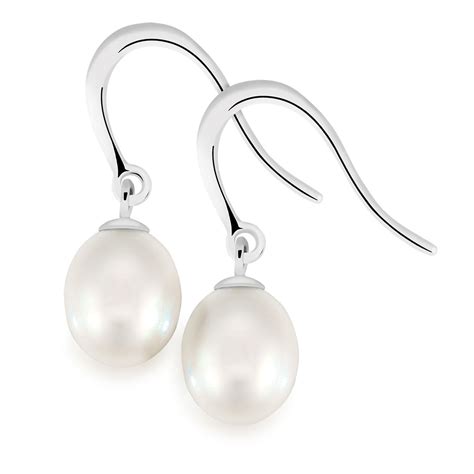 Drop Earrings with Cultured Freshwater Pearl in Sterling Silver