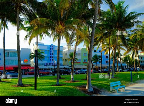 Art Deco Hotels, Ocean Drive, Miami, Florida, USA Stock Photo - Alamy