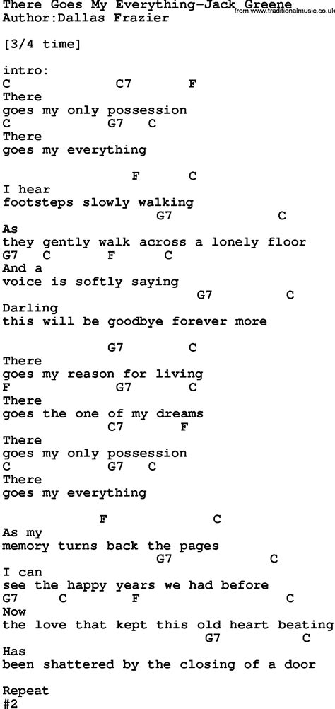 Country Music:There Goes My Everything-Jack Greene Lyrics and Chords