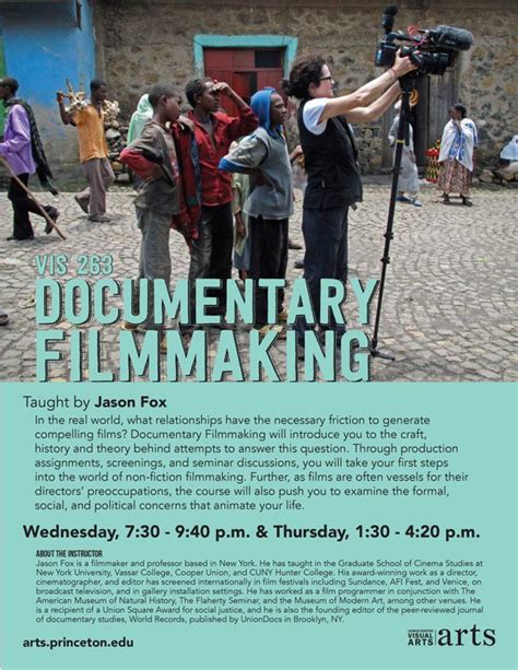 Documentary Filmmaking - Lewis Center for the Arts