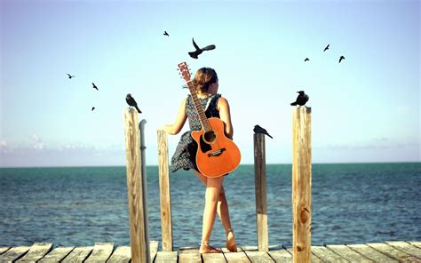 Girl With Guitar Wallpapers - Wallpaper Cave