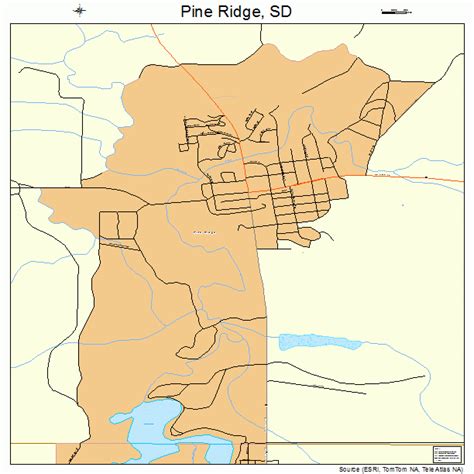 Pine Ridge South Dakota Street Map 4649660