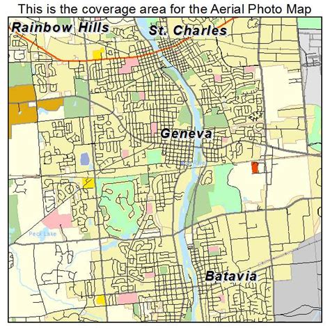 Aerial Photography Map of Geneva, IL Illinois