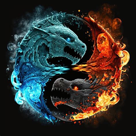 Ice and Fire Dragons Download, Ice and Fire Instant Downloadable Wallpaper, Digital Download ...