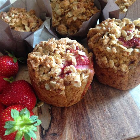 Vegan Strawberry Rhubarb Crumble Muffins - Sweet Vegan