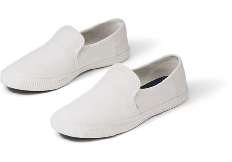 White Canvas Women's Clemente Slip-Ons Topanga Collection | White slip on shoes, Slip on shoes ...