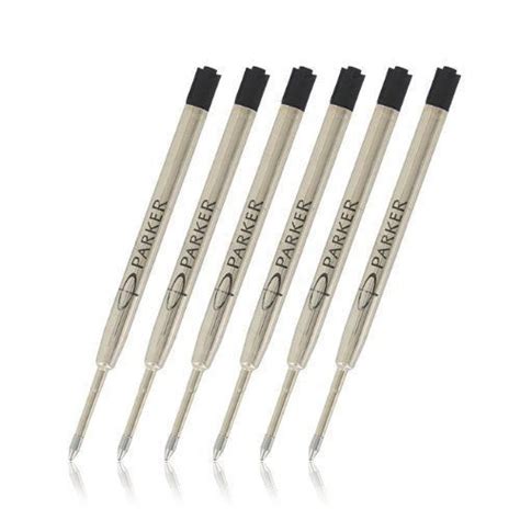 Parker Ballpoint Pen Refill in Black - Medium Point - Pack of 6 ...